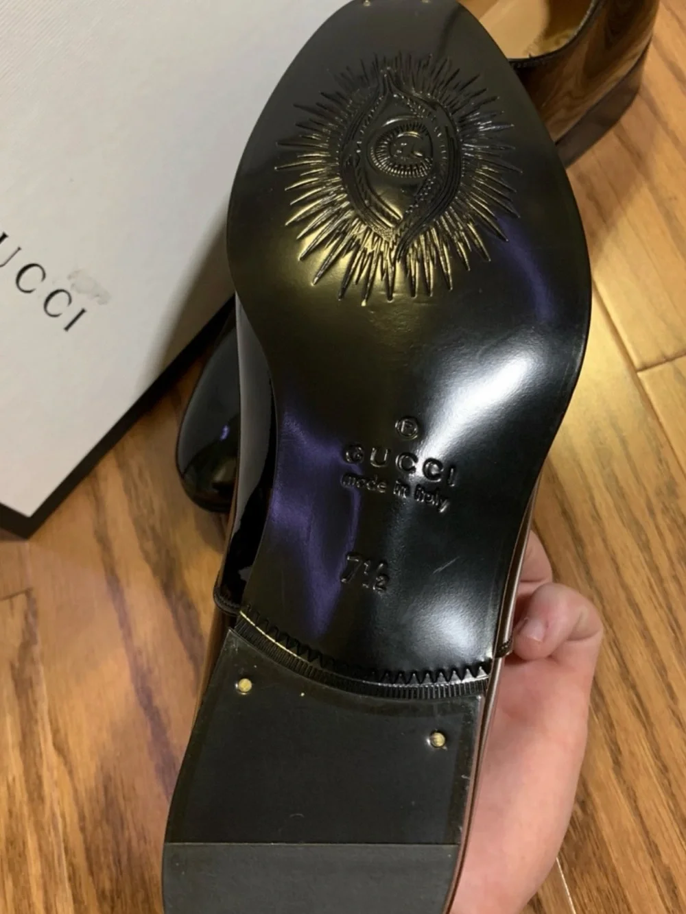 Gucci Black Patent Leather Lace-Up Oxfords
